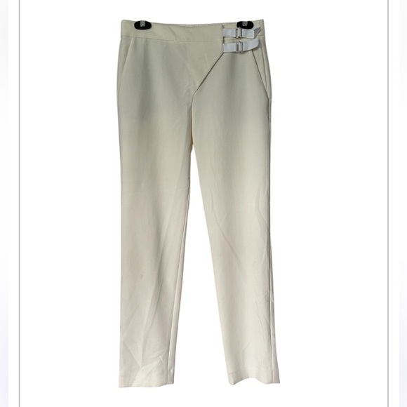 Tibi ivory high rise ankle pants wrap closure with buckle excellent Size 0 - Picture 9 of 10